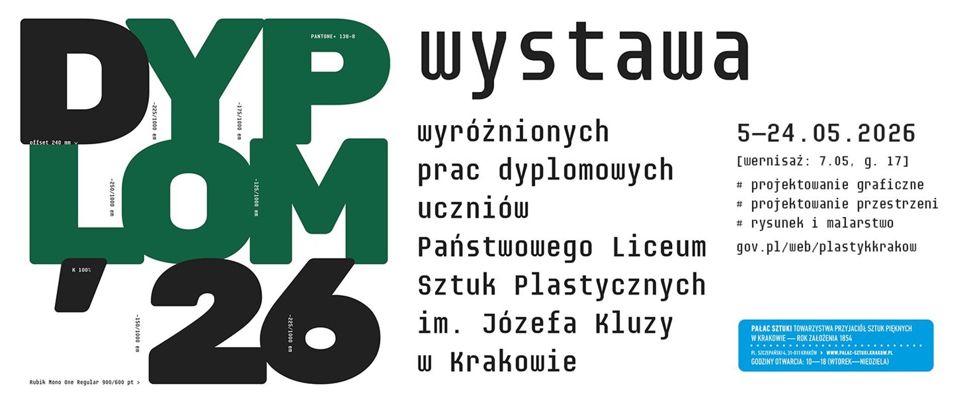 Wystawa wyróżnionych prac dyplomowych uczniów PLSP im. J. Kluzy w Krakowie
