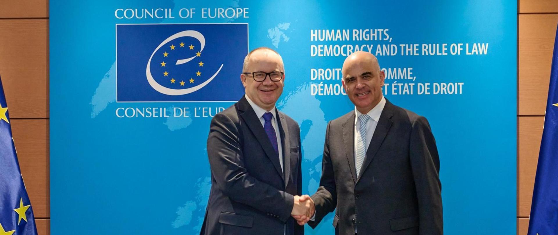 Spotkanie Ministra Adama Bodnara z Sekretarzem Generalnym Rady Europy Alainem Bersetem