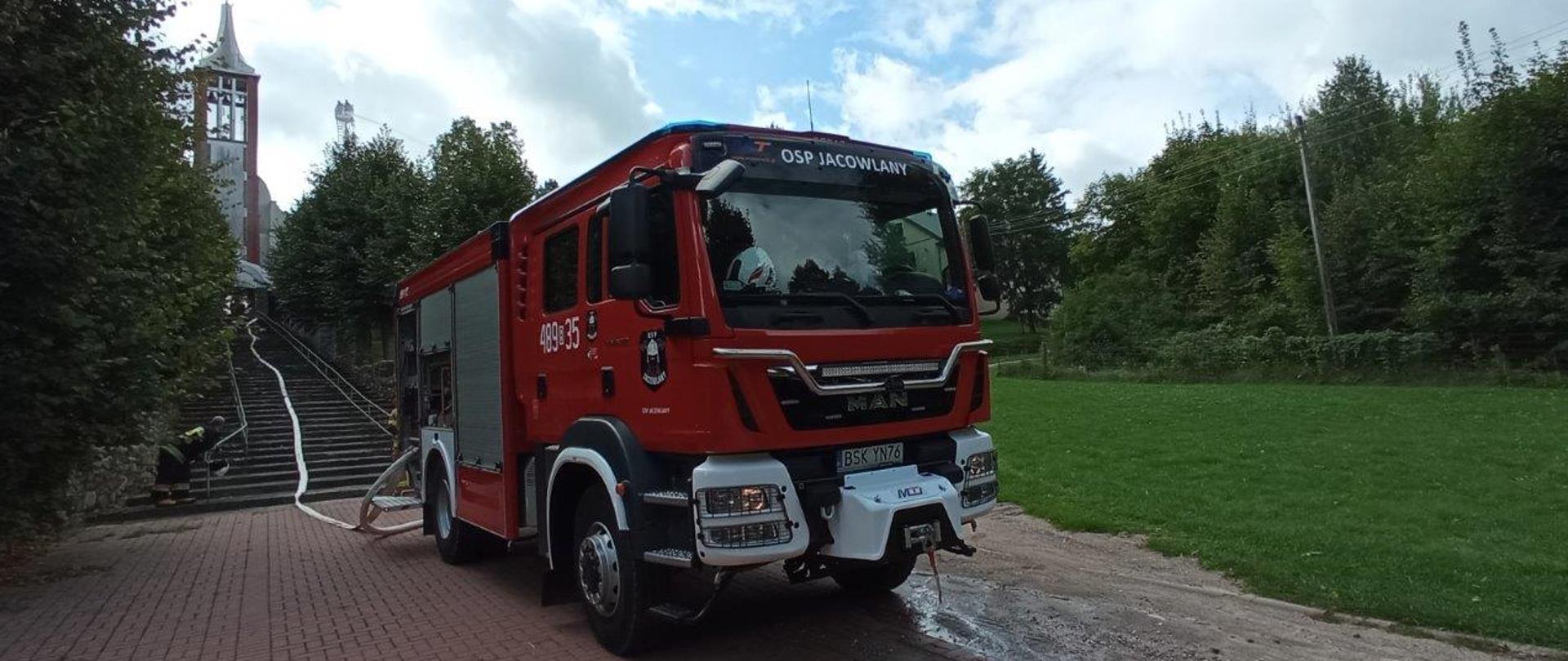 Ćwiczenia ratownicze na kościele w Sokolanach