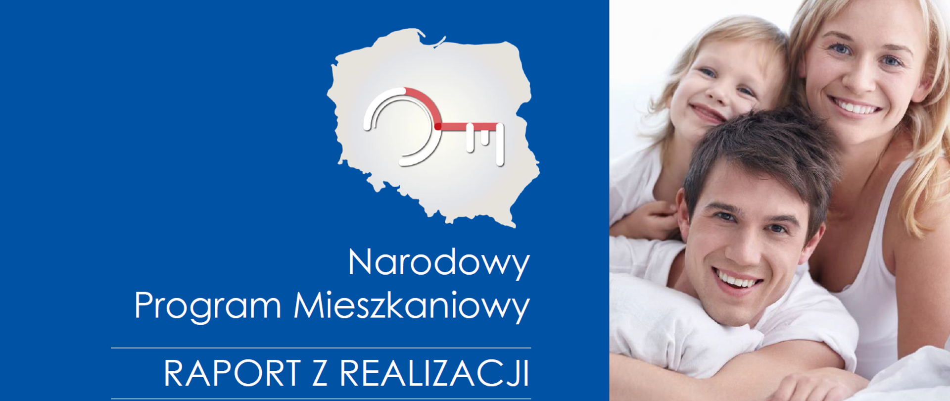 grafika z napisem Narodowy Program Mieszkaniowy - raport z realizacji