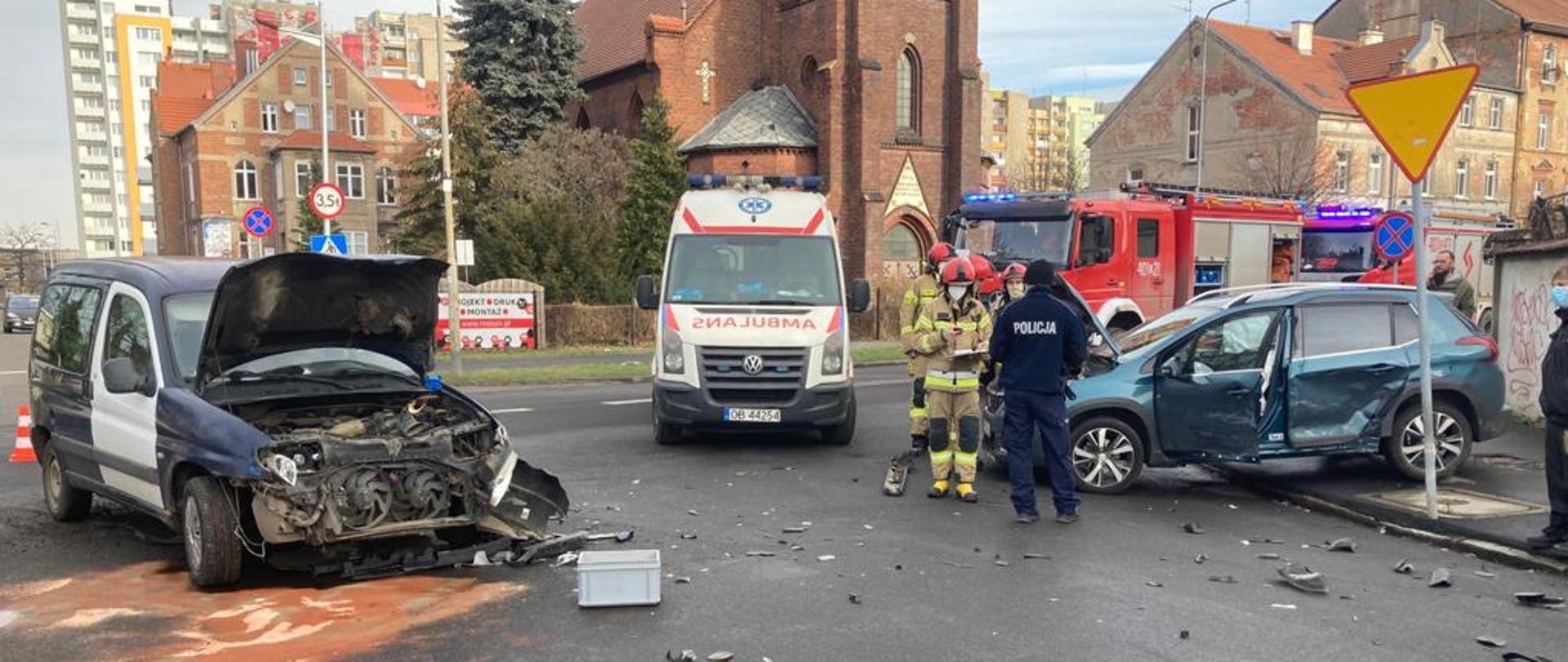 Wypadek z udziałem 2 samochodów osobowych na ul. Łokietka w dniu 21.01.21 r.