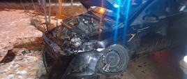 Czołowe zderzenie dwóch pojazdów w miejscowości Rdzawka 