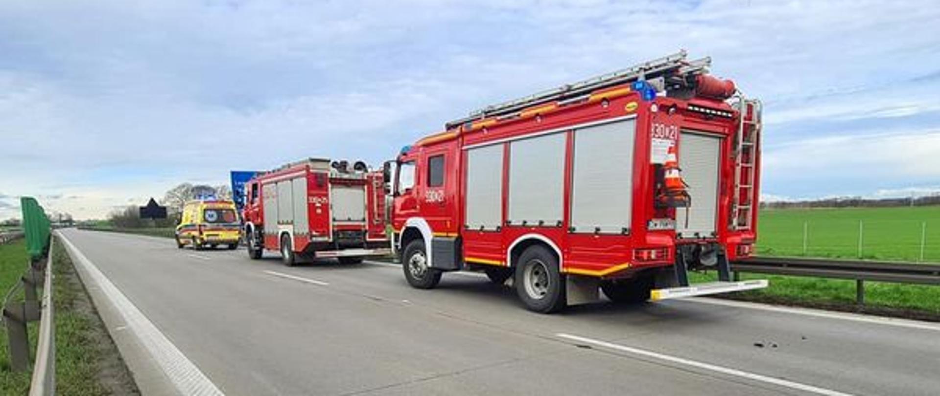 Interwencja strażaków na autostradzie A4