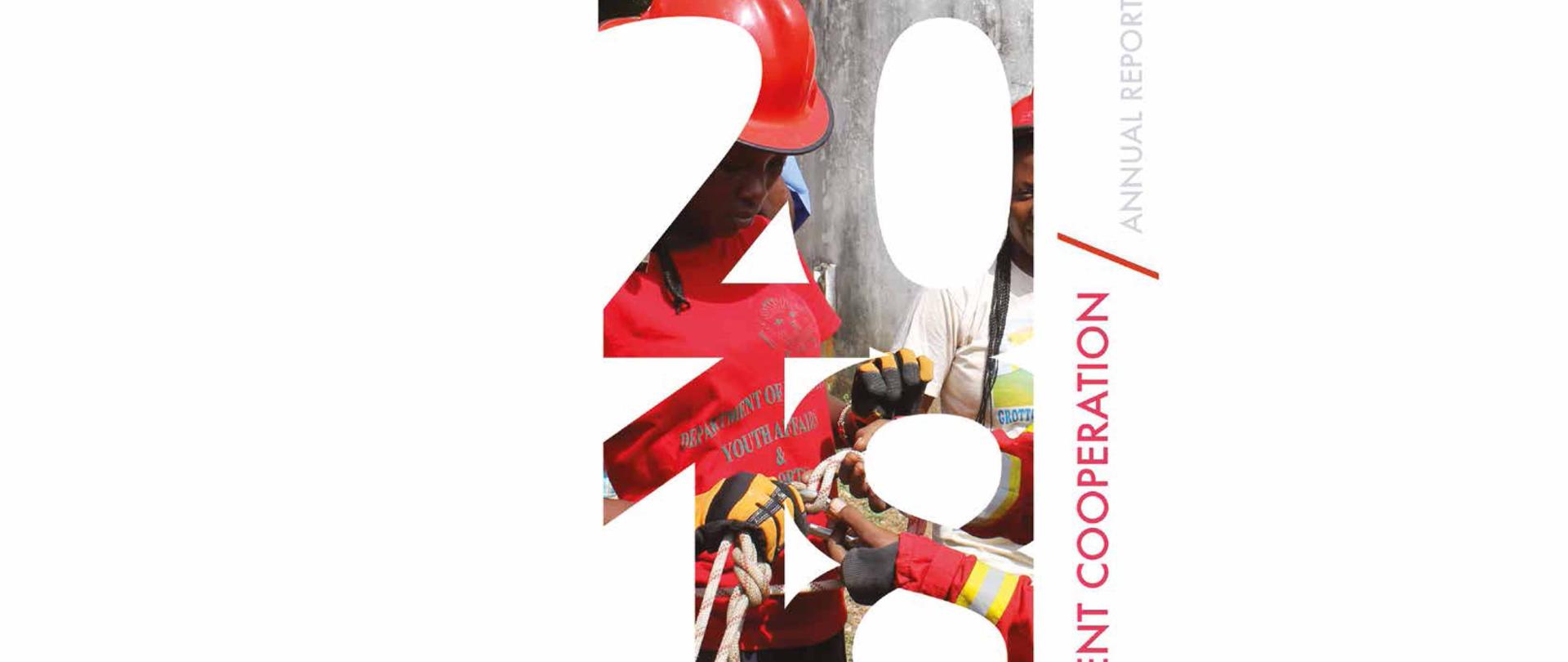 on the cover of publication numer 2018 there are two women who are trained to be fireworkers with the title Polish Development Coorperation - 2018 Annual Report