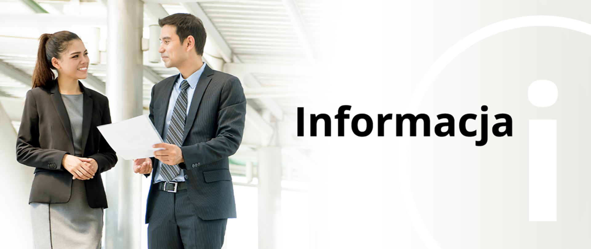 Baner z napisem informacja