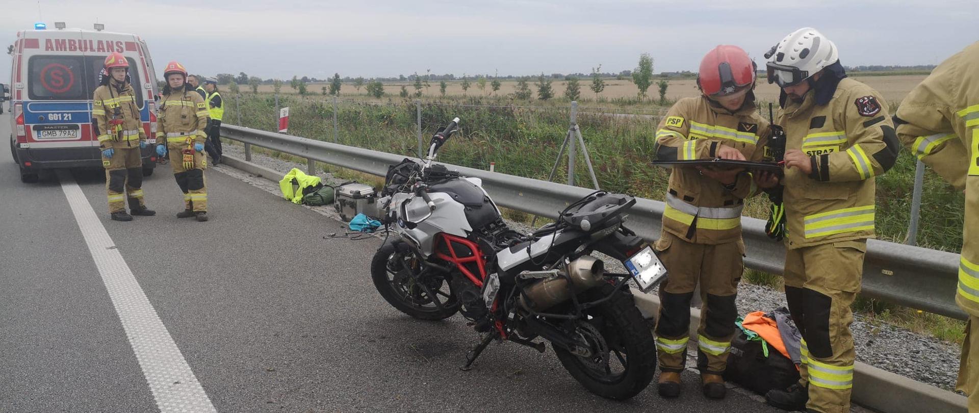 Zdarzenie drogowe z udziałem motocykla