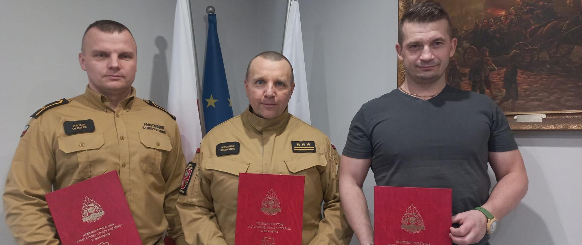 Spotkanie komendanta powiatowego z przedstawicielami związków zawodowych.