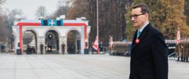 Premier Mateusz Morawiecki podczas Narodowego Dnia Niepodległości na placu Piłsudskiego. 