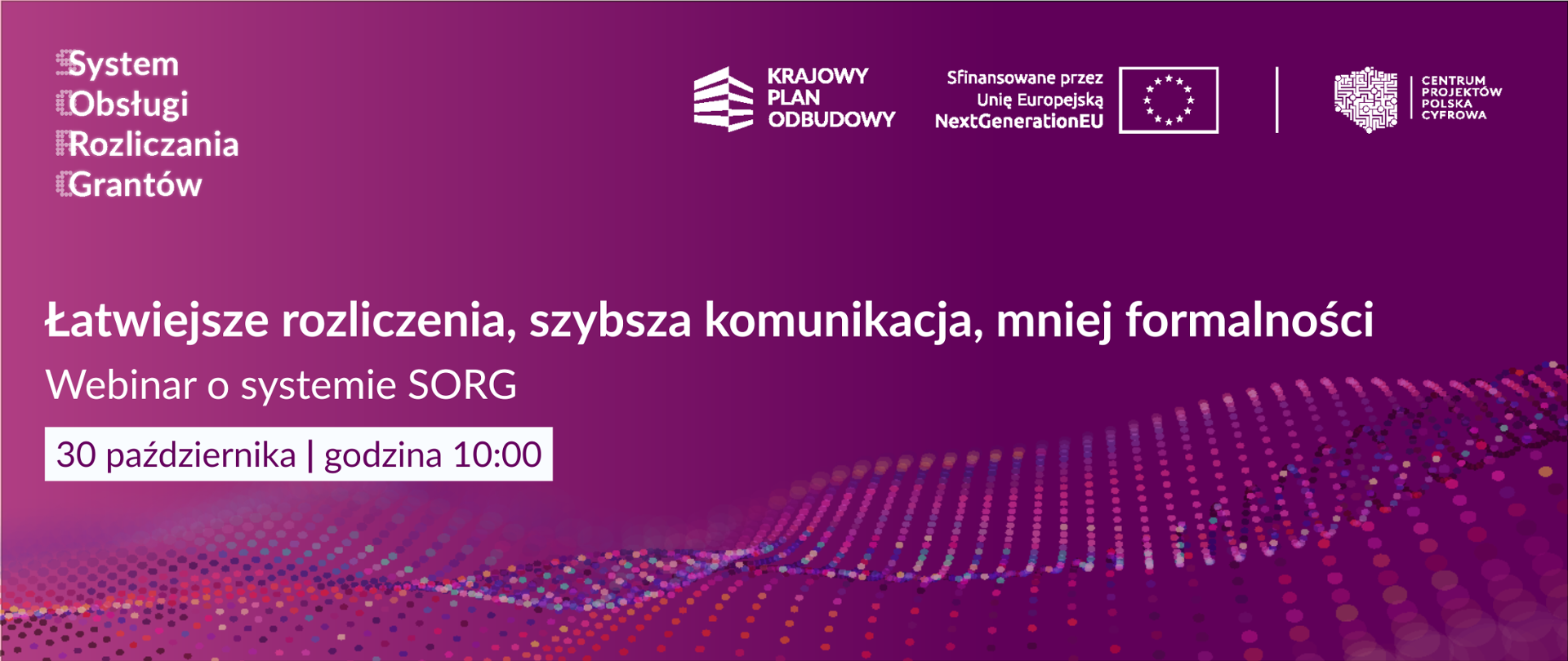 Webinar o systemie SORG. 30 października, godzina 10:00