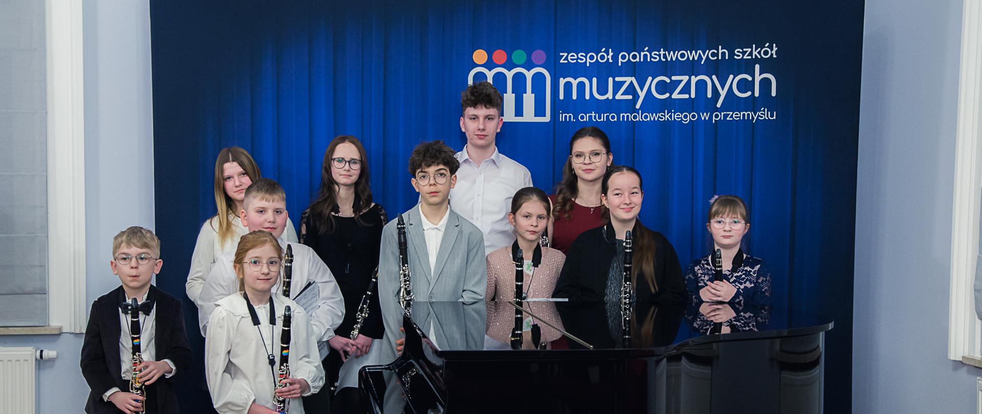 Uczestnicy warsztatów i koncertu klarnetowego