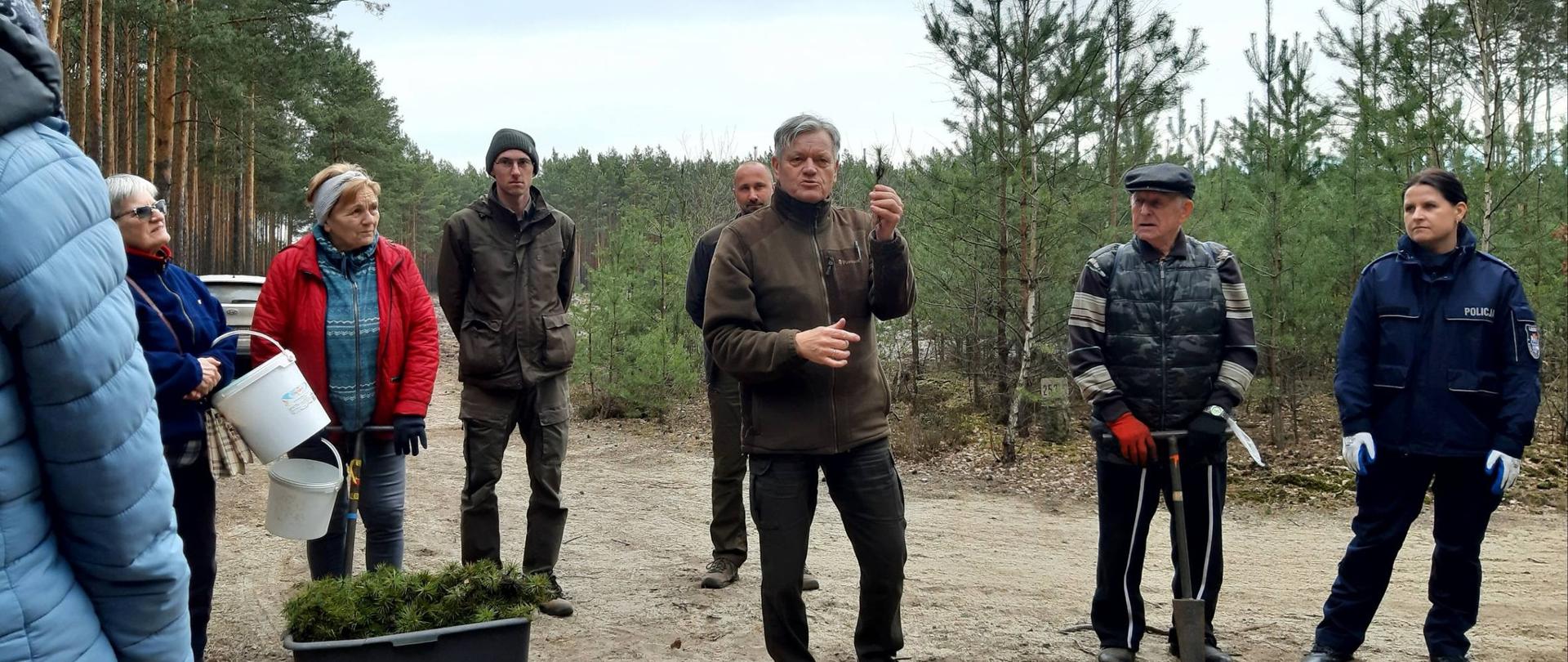 Akcja sadzenia drzew na terenie Nadleśnictwa Lubsko.