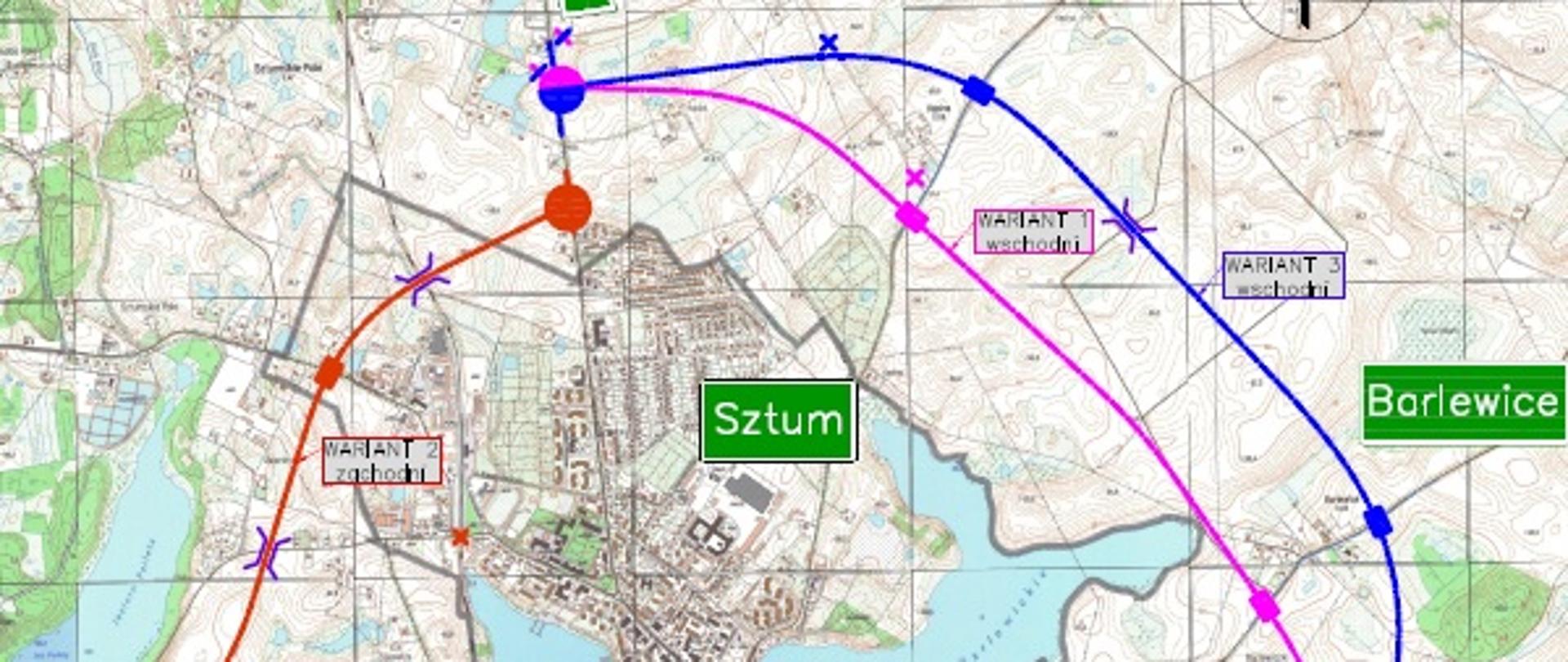 Obwodnica Sztumu w ciągu drogi krajowej nr 55.