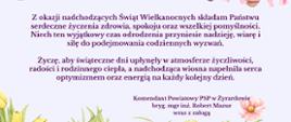 Ilustracja przedstawia życzenia wielkanocne
