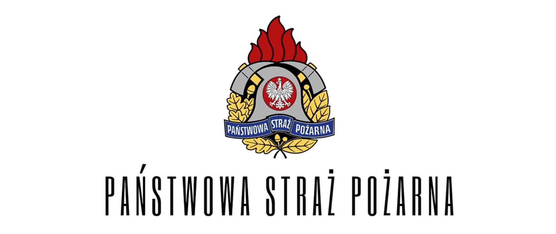 Logo PSP oraz napis Państwowa Straż Pożarna