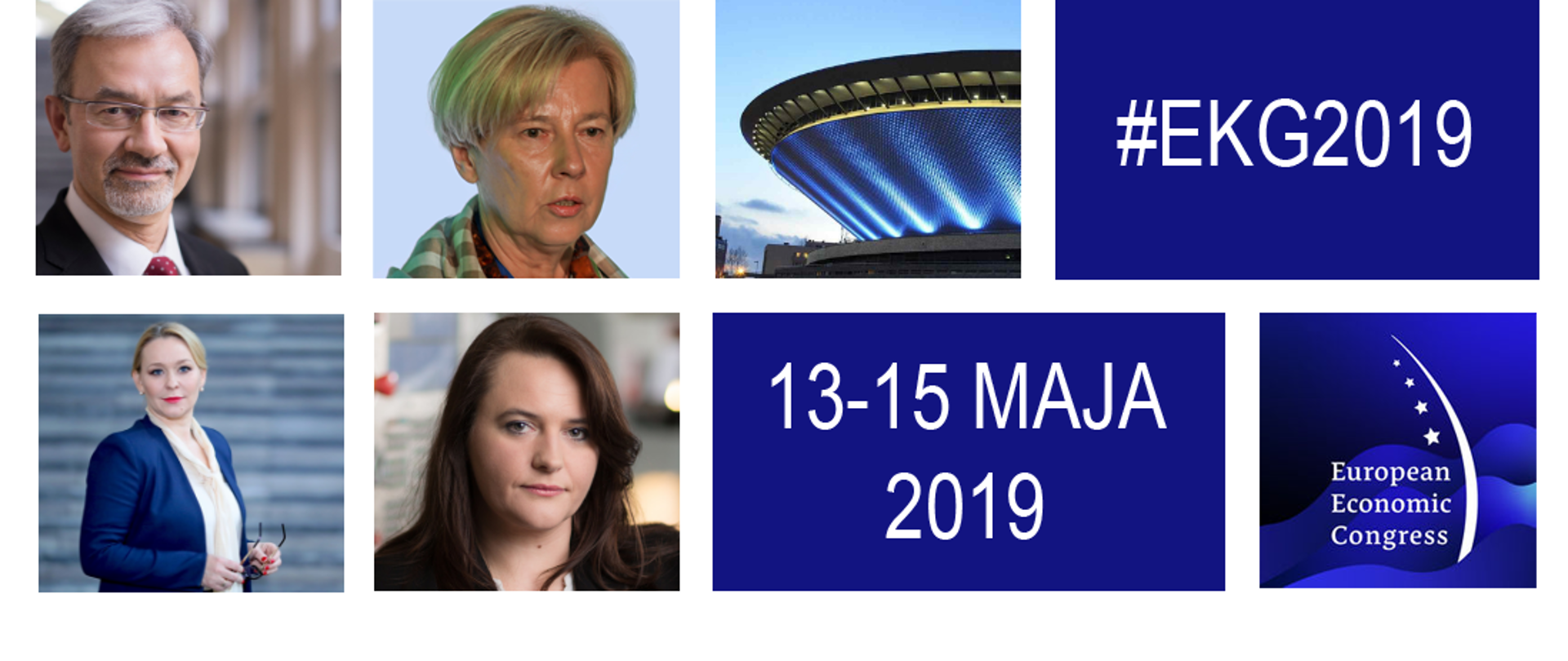 
Na grafice zdjęcia czterech osób i napis 13-15 maja 2019 #EKG2019