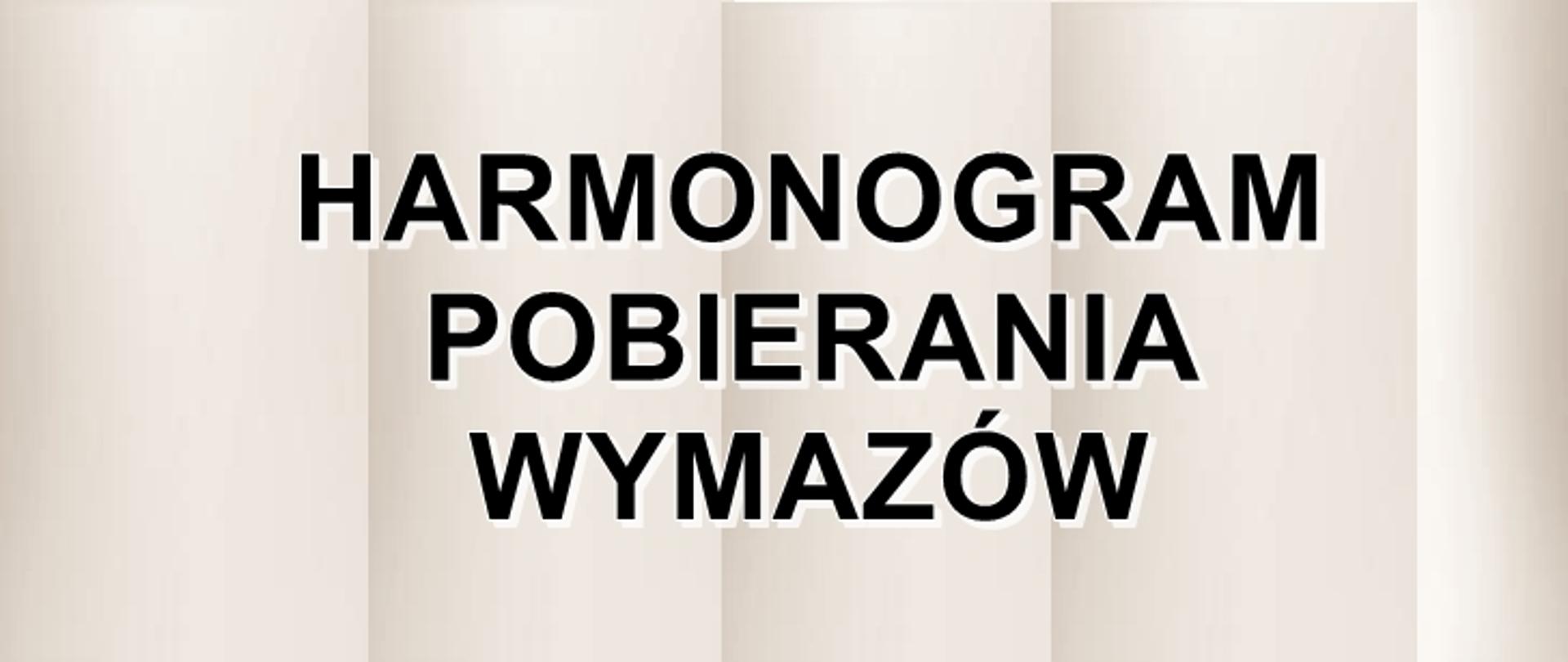 Harmonogram pobierania wymazów