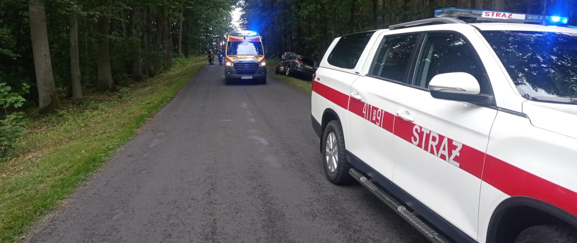 2025.07.23 - Wypadek komunikacyjny na DP1343, trasa Boruszyn-Młynkowo