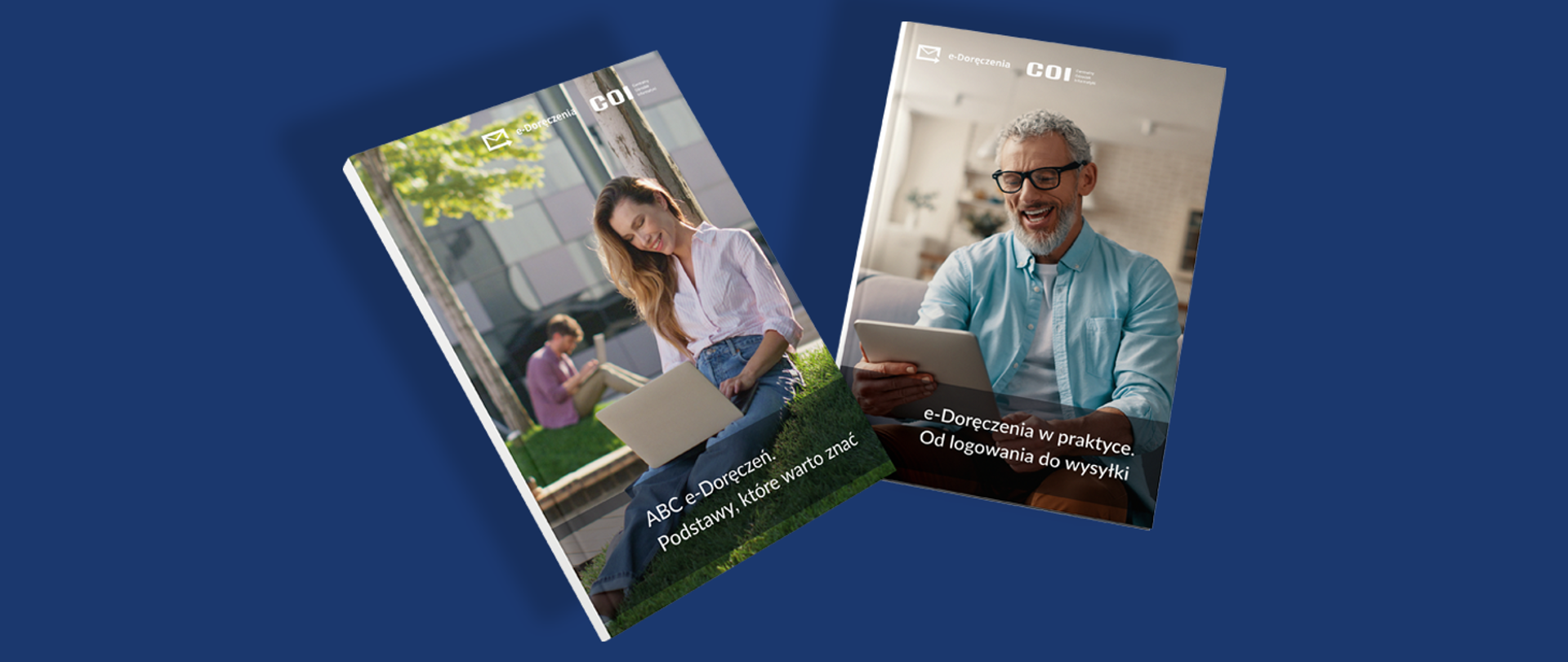 widok okładek dwóch przewodników dla obywatela na temat e-Doręczeń