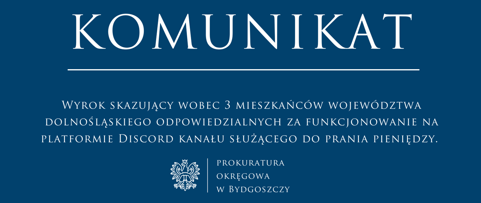Wyrok skazujący wobec 3 mieszkańców województwa dolnośląskiego odpowiedzialnych za funkcjonowanie na platformie Discord kanału służącego do prania pieniędzy.