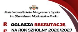 Plakat z rekrutacją rok szkolny 2026/2027