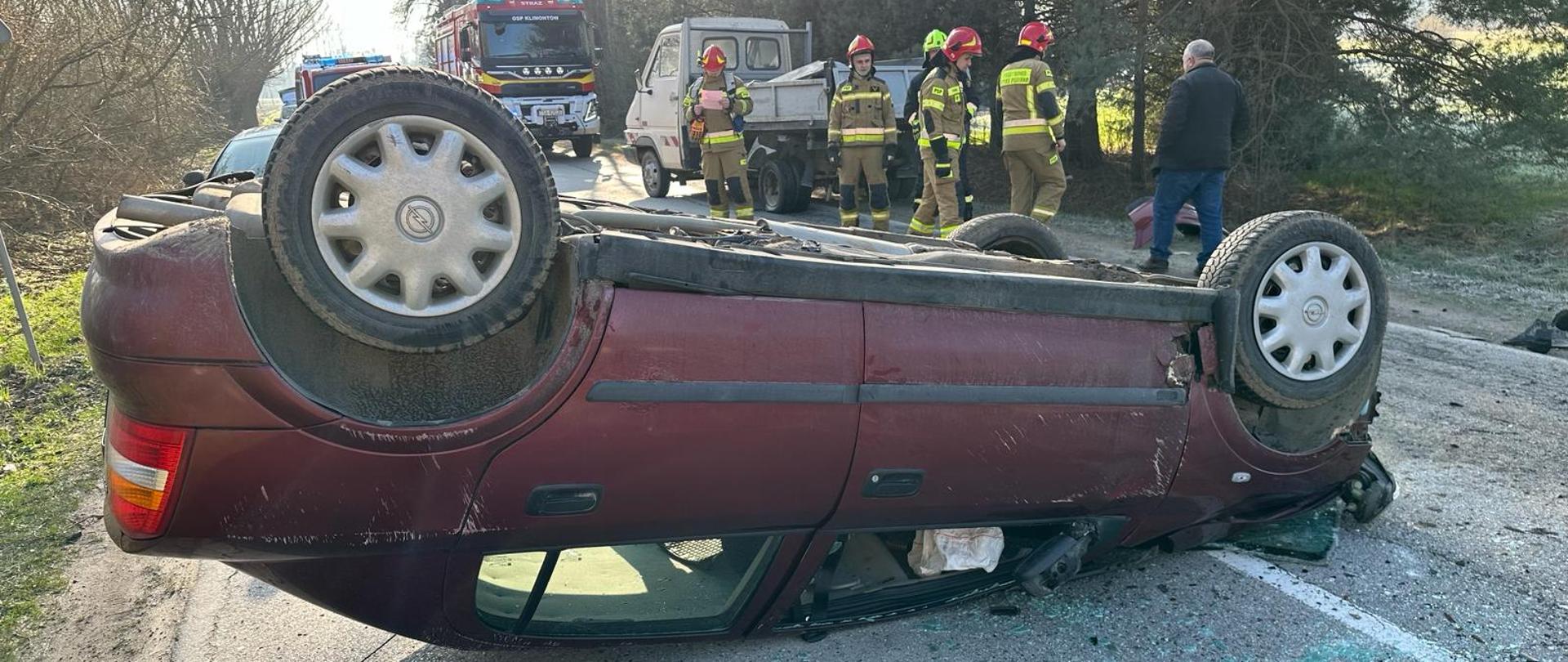Wypadek drogowy w miejscowości Klimontów
