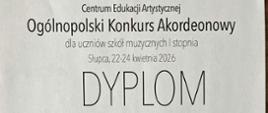 Na białym tle czarnymi literami nazwa konkursu