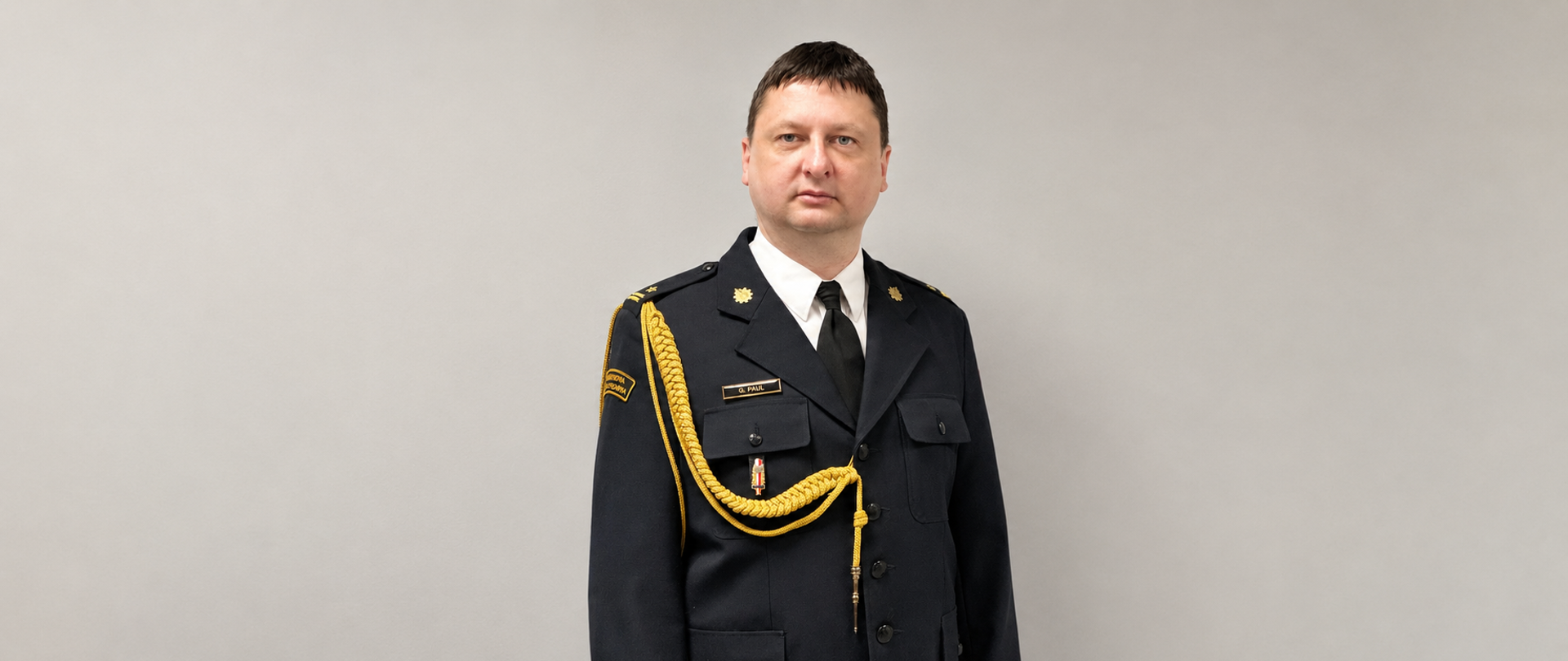 Na zdjęciu znajduje się Komendant Powiatowy PSP w Myszkowie mł. bryg. Grzegorz Paul
