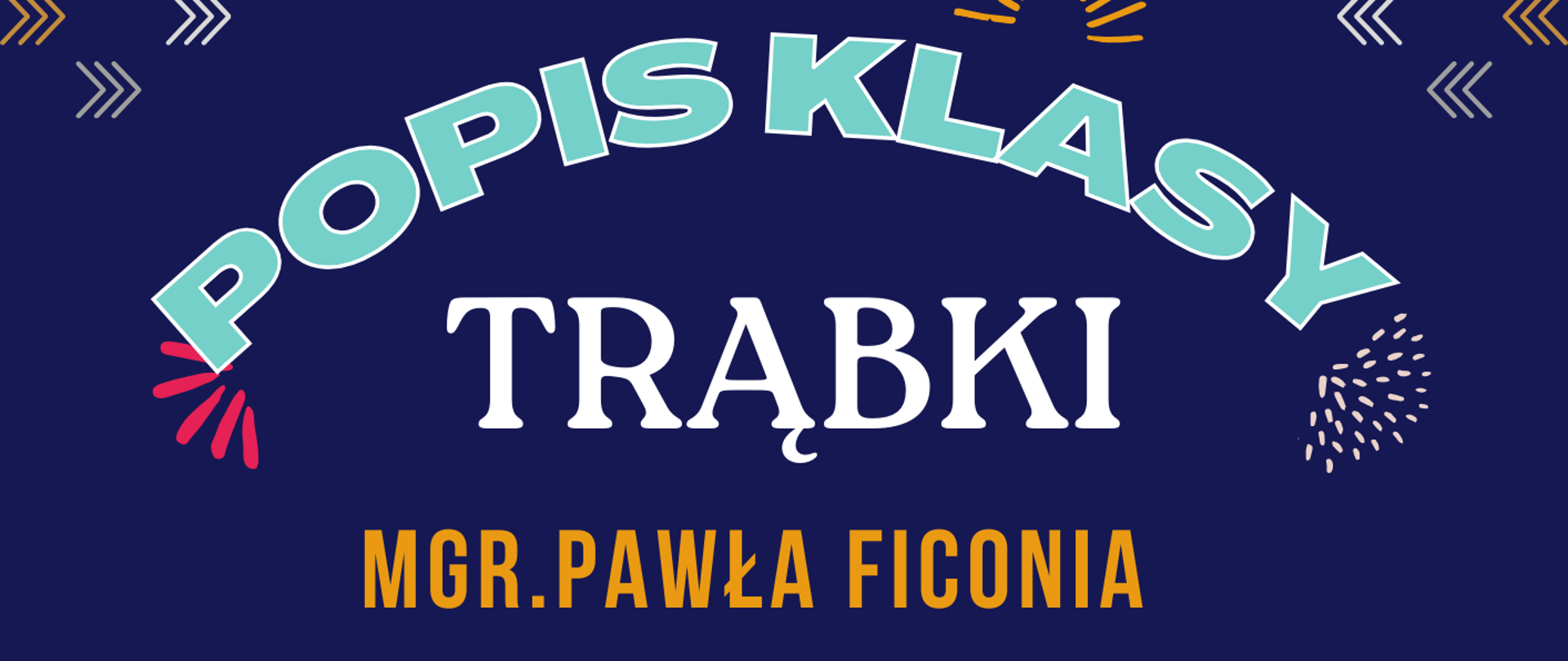 Plakat o niebieskim tle z muzycznymi grafikami, w środku zawarte są informacje o wydarzeniu. Na dole plakatu widnieje logo szkoły. 