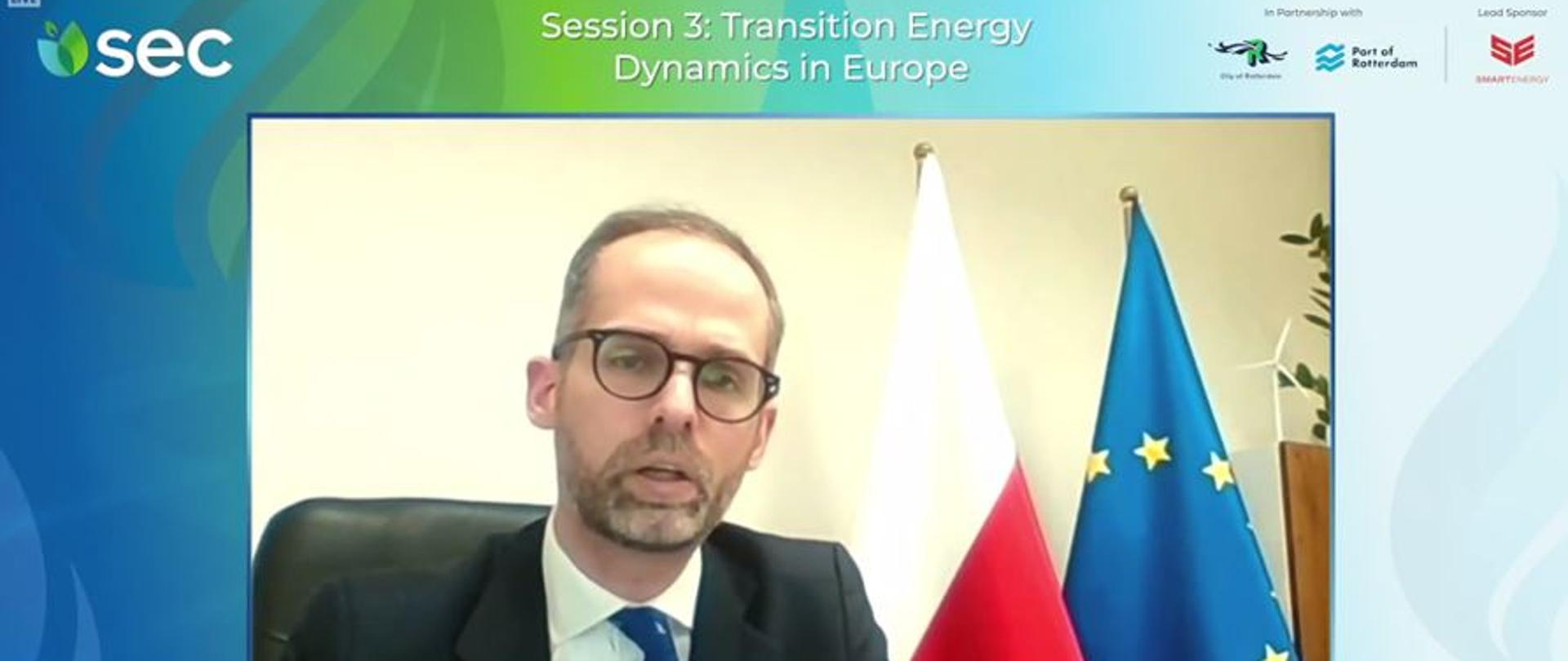 Wiceminister Adam Guibourgé-Czetwertyński podczas Światowego Szczytu Wodorowego