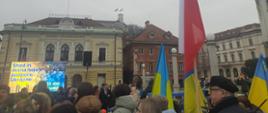 Wiec poparcia dla walczącej Ukrainy na centralnym placu Lublany