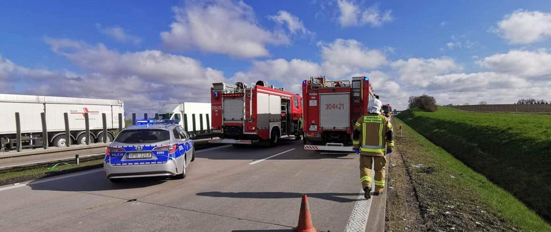 Interwencja strażaków na Autostradzie A4
