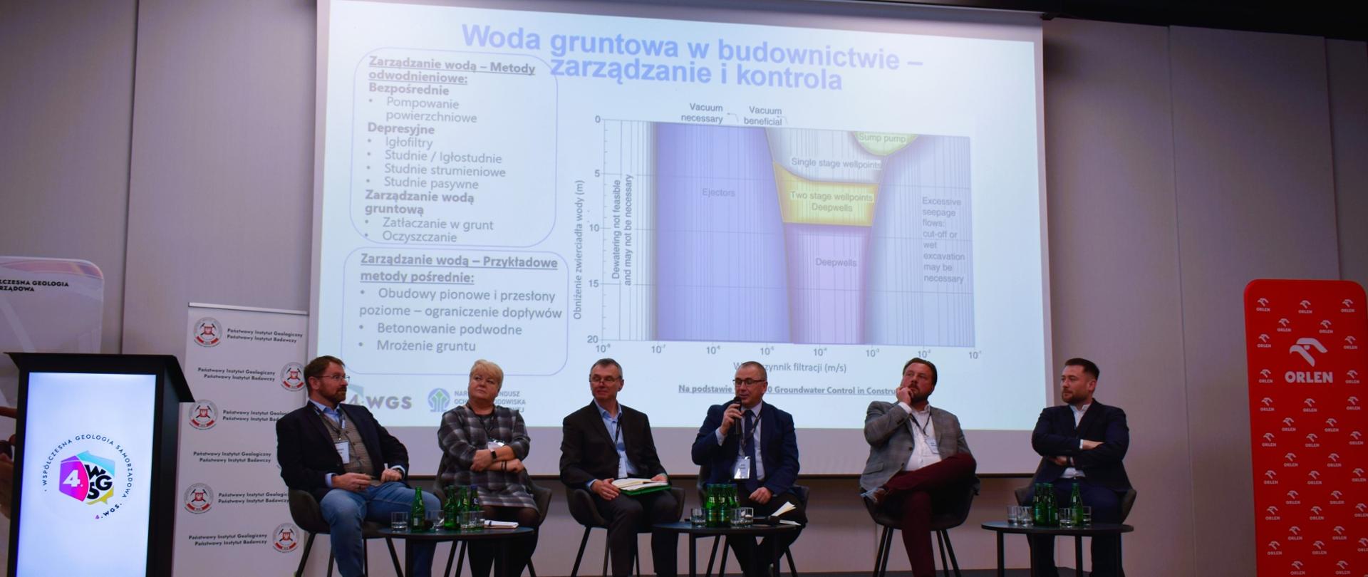 Panel dyskusyjny w czasie konferencji PIG-PIB z udziałem P. beaty Bieniek, kierownik Nadzoru Wodnego w Cieszynie