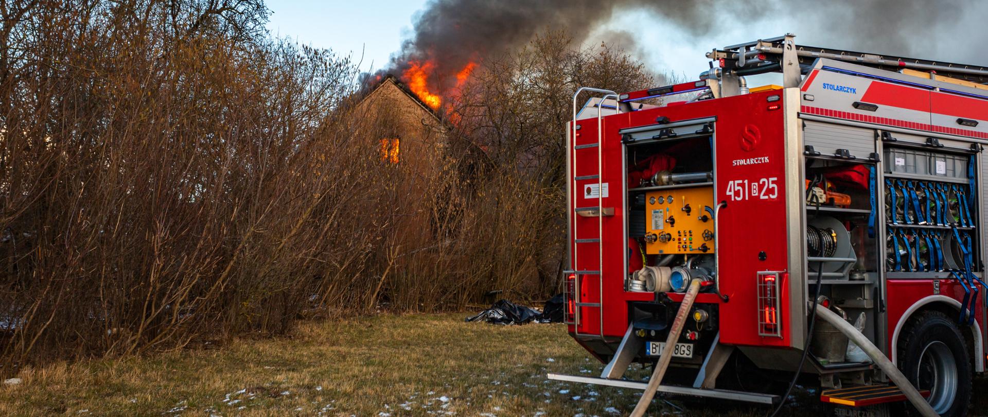 Tragiczny pożar domu jednorodzinnego w miejscowości Sobieski