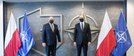 2021.03.24 Bruksela, Belgia. Minister Zbigniew Rau i Ambasador Tomasz Szatkowski. NATO.