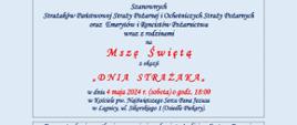 Zaproszenie na Mszę Św. z okazji Dnia Strażaka