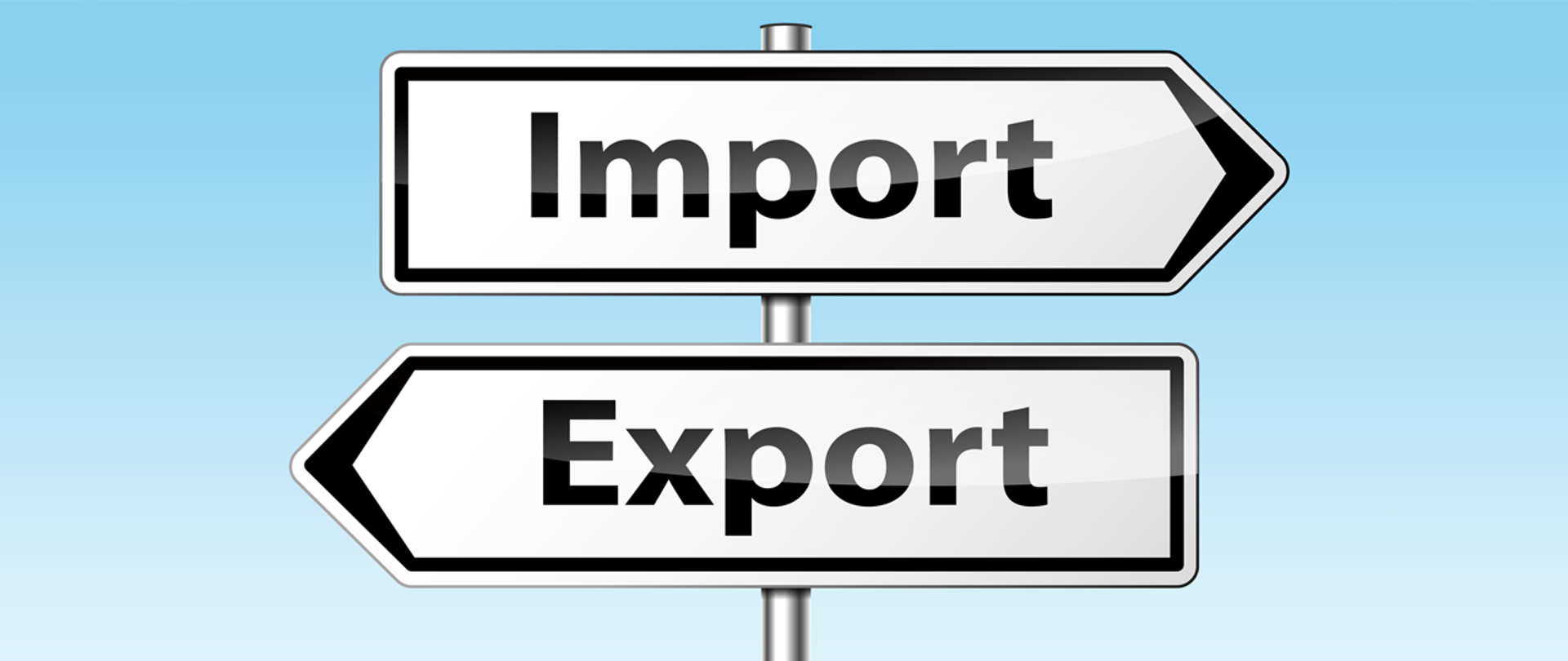 Grafika przedstawia drogowskazy: Import, Export