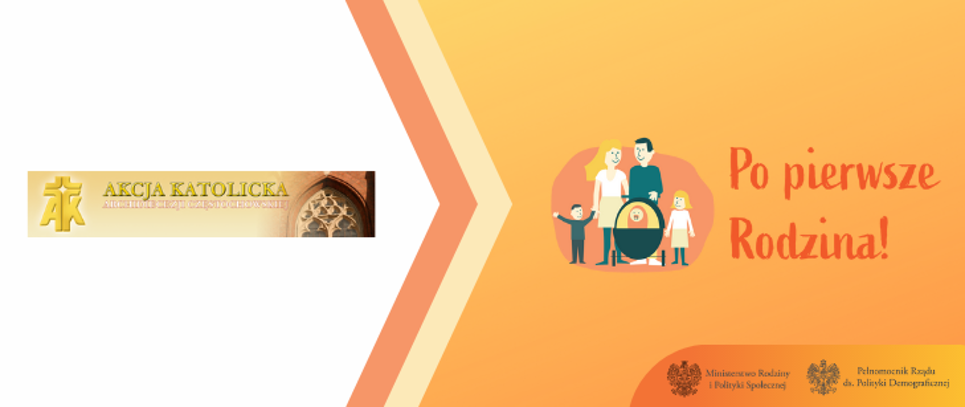 Logo konkursu Po pierwsze Rodzina! logo akcja katolicka Częstochowa