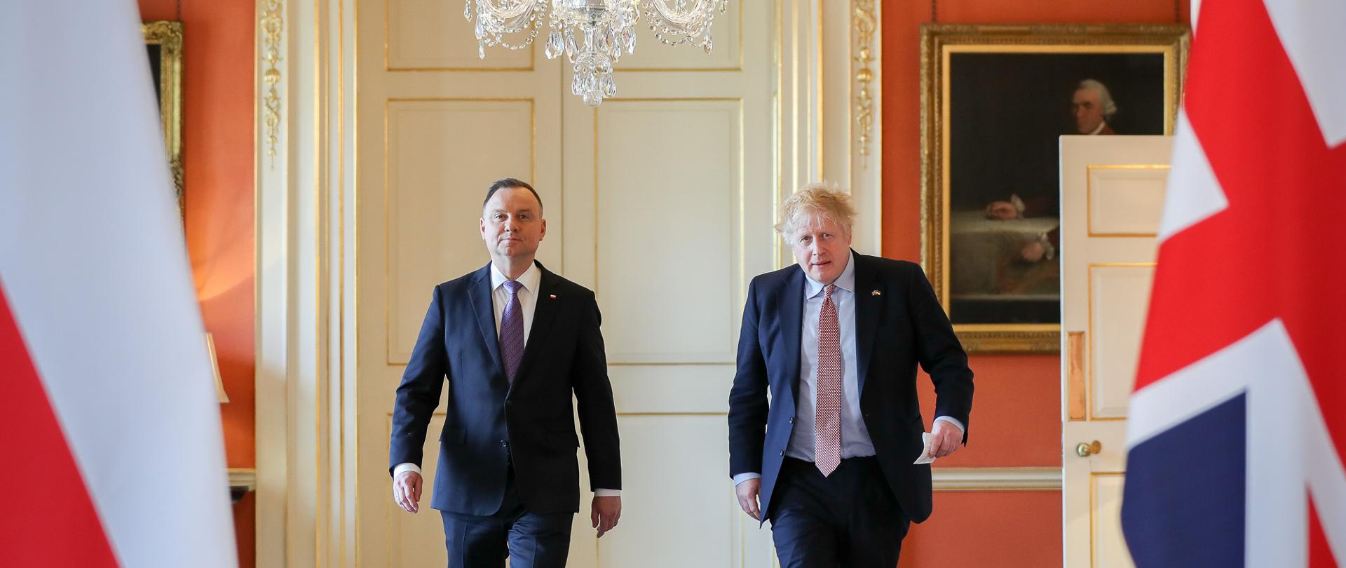 Prezydent Andrzej Duda i premier Boris Johnson