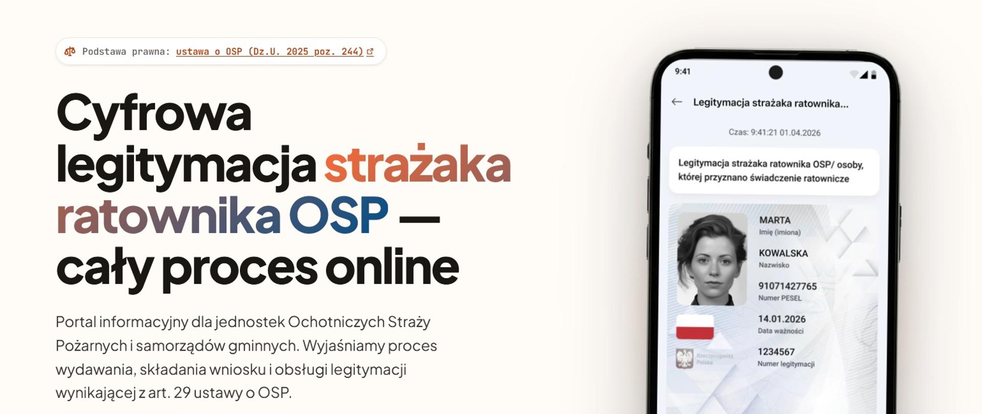 Plakat informujący o procesie procesie uzyskania legitymacji osp