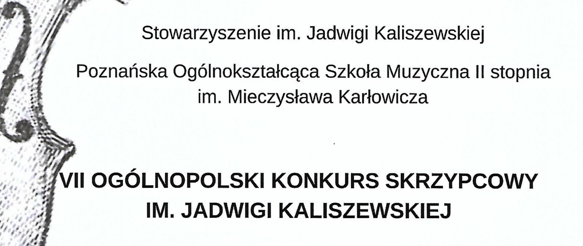 Baner: nazwa konkursu i lista organizatorów na białym tle