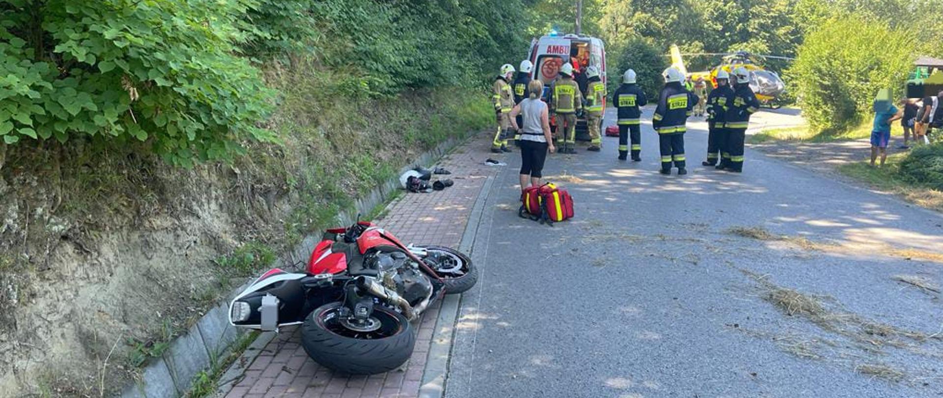 Wypadek motocyklisty