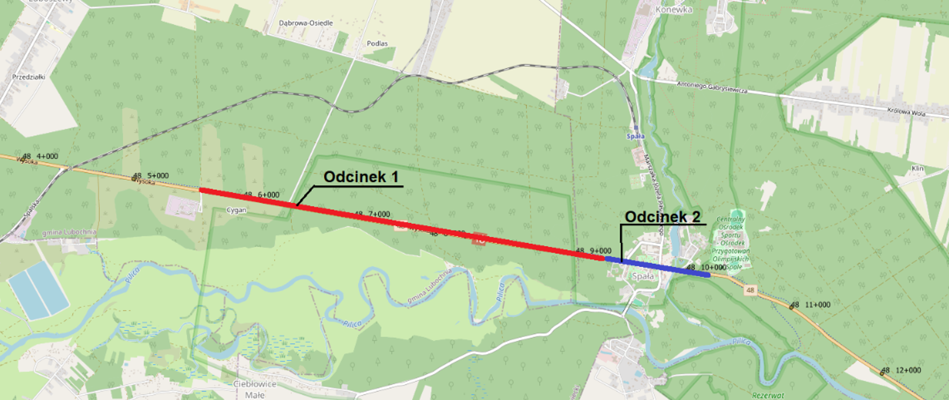 DK48 - Odcinki Tomaszów Mazowiecki - Spała 