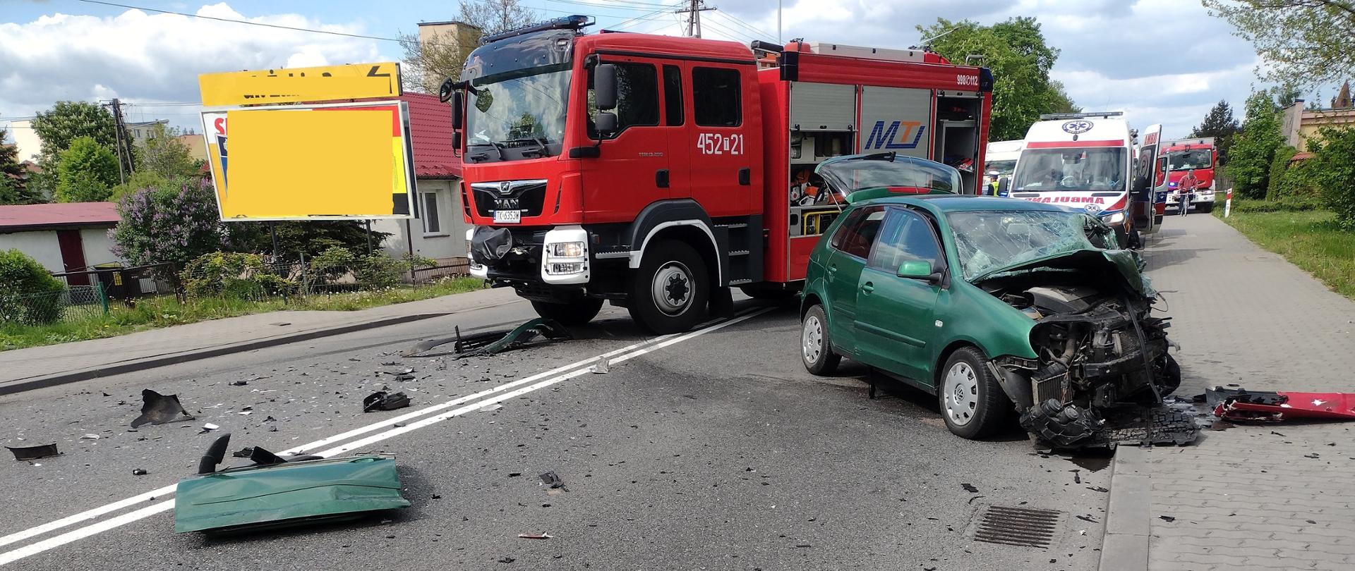 Wypadek drogowy na drodze krajowej Nr 9 w Ostrowcu Św.