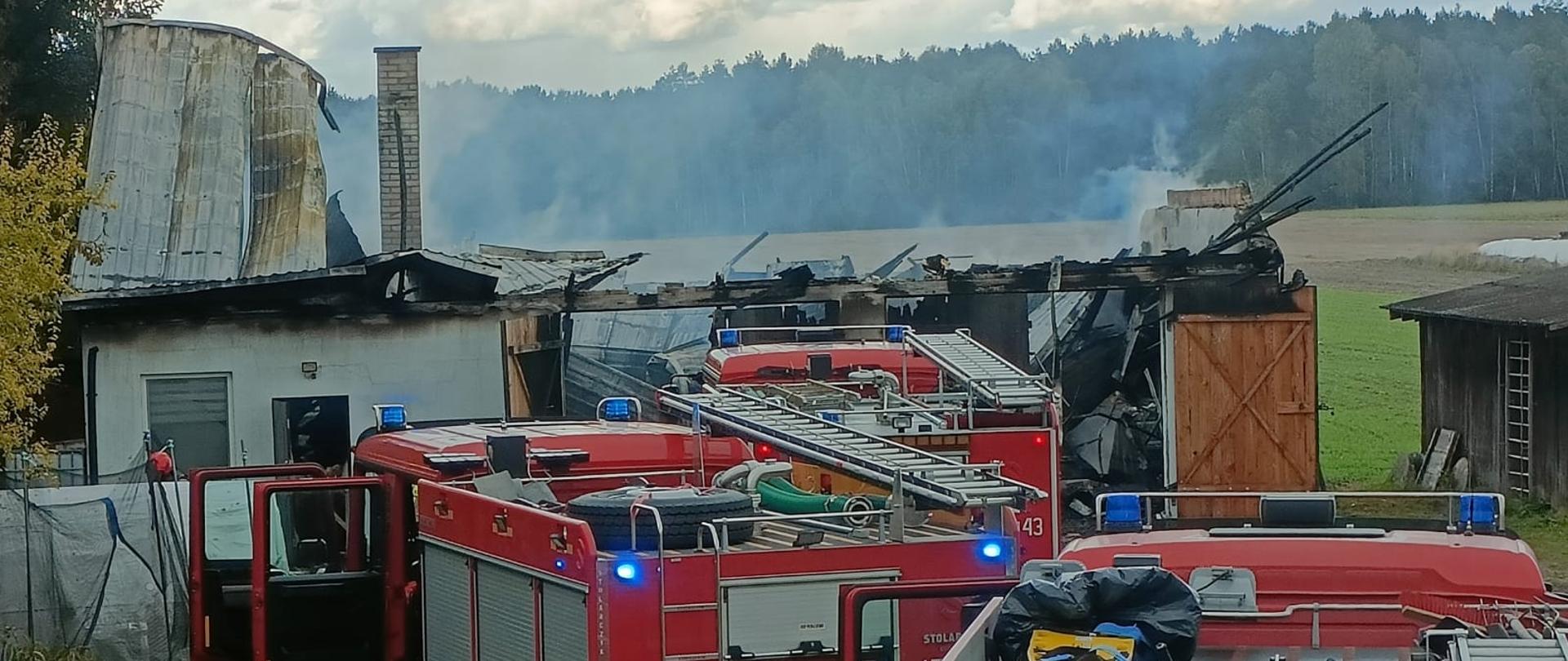 pożar budynku gospodarczego Moczydły-Kukiełki