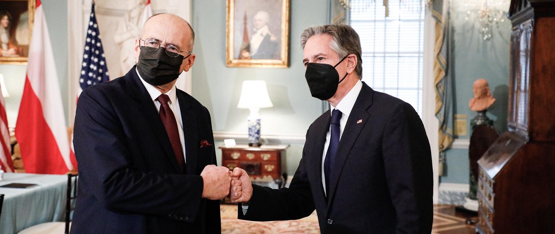 Spotkanie ministra Zbigniewa Raua z sekretarzem stanu USA Antonym Blinkenem