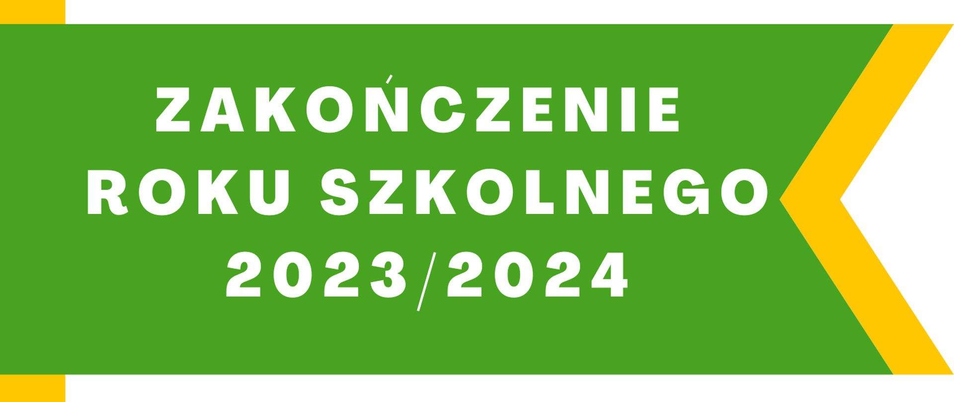 Afisz o żółto zielono białym tle. W górnej części na białym tle umieszczona została informacja tekstowa "Państwowa Szkoła Muzyczna I stopnia im. Krzysztofa Komedy w Lubaczowie". Poniżej na zielonym tle widnieje biały napis "ZAKOŃCZENIE ROKU SZKOLNEGO 2023/2024". W środkowej części widoczny jest tekst: "21 czerwca 2024 godz. 13:00". W dolnej części po lewej stronie została umieszczona grafika przedstawiająca zielony klucz wiolinowy wraz z pięciolinią i nutami. W dolnym prawym rogu widoczne jest logo szkoły.