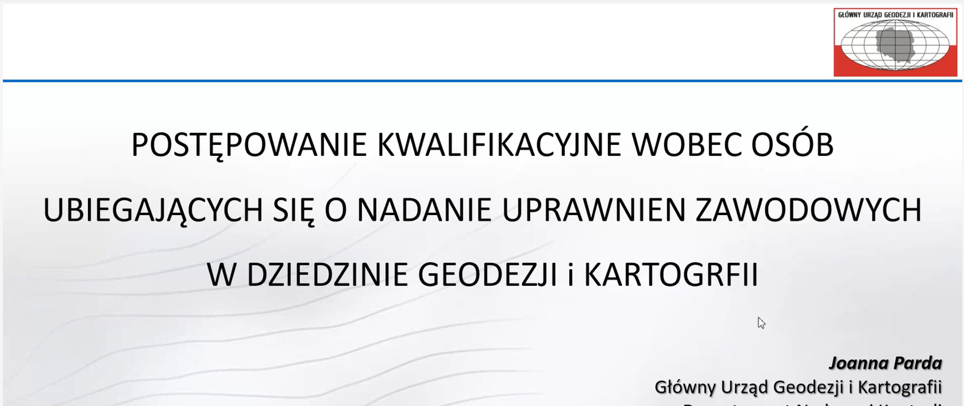 Zdjęcie prezentacji ze szkolenia dla członków Komisji kwalifikacyjnej do spraw uprawnień zawodowych