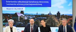 Na zdjęciu od lewej: Marzena Lasota-Darowska, Skarbnik Gminy Miejskiej Dzierżoniów, Robert Gajda, Zastępca Prezesa Zarządu NFOŚiGW, Aleksandra Leo, Posłanka na Sejm RP, Dariusz Kucharski, Burmistrz Dzierżoniowa.