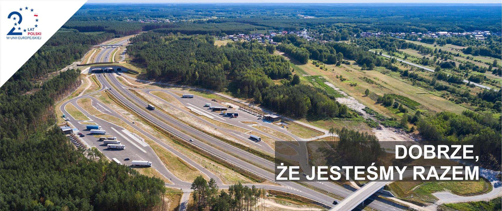 MOP na S19 Lasy Janowskie - Zdziary - zdjęcie lotnicze