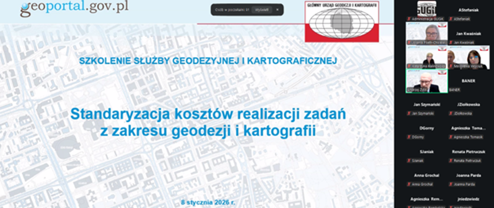 zrzut ekranu z rozpoczęcia szkolenia